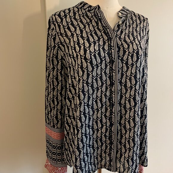 Loft Paisley/Ditsy Print Button Up Shirt (Large) - Picture 2 of 6